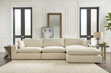 Elyza Linen Modern Contemporary Traditional Sleek Chenille Fabric 3Pc Sectional - Ella Furniture