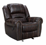 Lexington2023 Brown Modern Contemporary Faux Leather Gel 3Pc Reclining Living Room - Ella Furniture