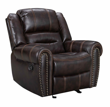 Lexington2023 Brown Modern Contemporary Faux Leather Gel 3Pc Reclining Living Room - Ella Furniture