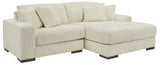 Lindyn Ivory Modern Contemporary Traditional Polyester Upholstered 2Pc Sectional - Ella Furniture