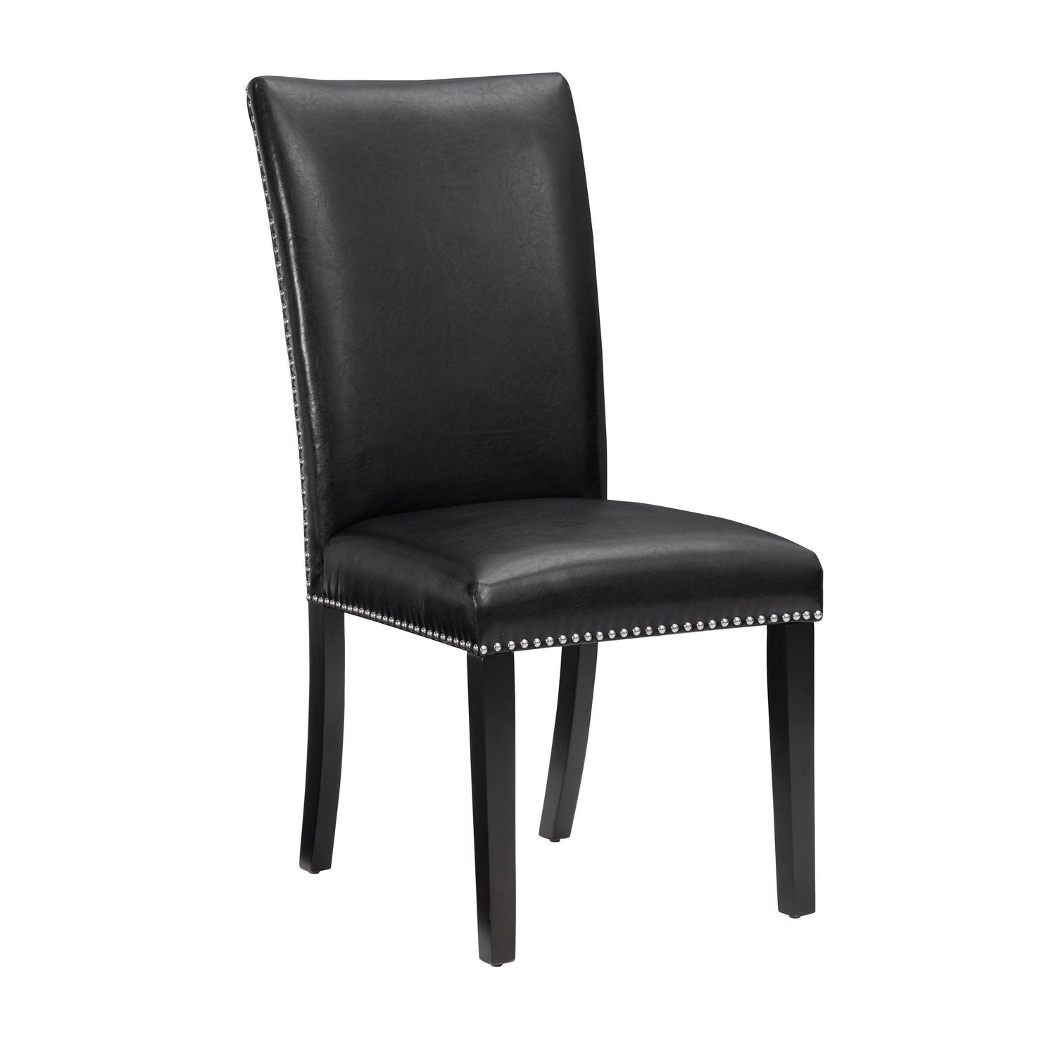 Finland Black Pu Parsons Faux Leather Solid Manufactured Wood Genuine Marble Dining Table & 6-Chairs - Ella Furniture