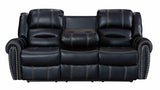 Lexington2023 Black Modern Contemporary Faux Leather Gel 3Pc Reclining Living Room - Ella Furniture