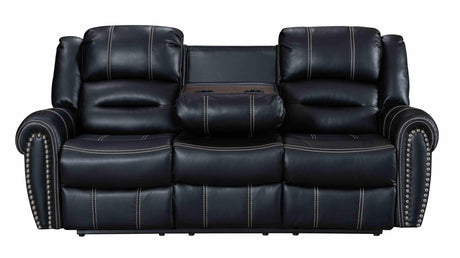 Lexington2023 Black Modern Contemporary Faux Leather Gel 3Pc Reclining Living Room - Ella Furniture