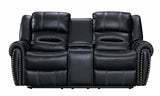 Lexington2023 Black Modern Contemporary Faux Leather Gel 3Pc Reclining Living Room - Ella Furniture