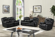 Galveston Black Modern Sleek Contemporary Faux Leather 3Pc Oversize Reclining Set - Ella Furniture