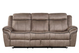 Andres Brown Modern Sleek Faux Leather Upholstered 3Pc Reclining Living Room Set - Ella Furniture