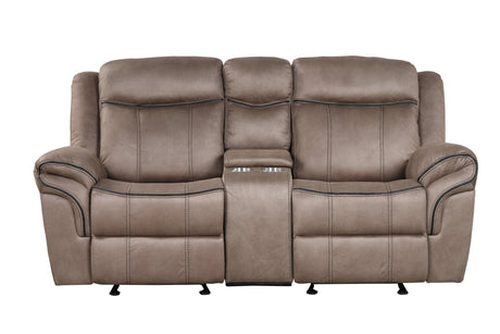 Andres Brown Modern Sleek Faux Leather Upholstered 3Pc Reclining Living Room Set - Ella Furniture