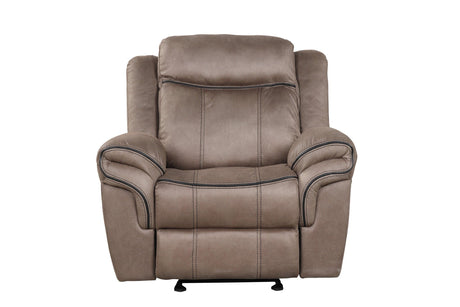 Andres Brown Modern Sleek Faux Leather Upholstered 3Pc Reclining Living Room Set - Ella Furniture