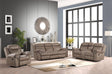 Andres Brown Modern Sleek Faux Leather Upholstered 3Pc Reclining Living Room Set - Ella Furniture