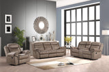 Andres Brown Modern Sleek Faux Leather Upholstered 3Pc Reclining Living Room Set - Ella Furniture