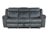 Andres Grey Modern Sleek Faux Leather Upholstered 3Pc Reclining Living Room Set - Ella Furniture