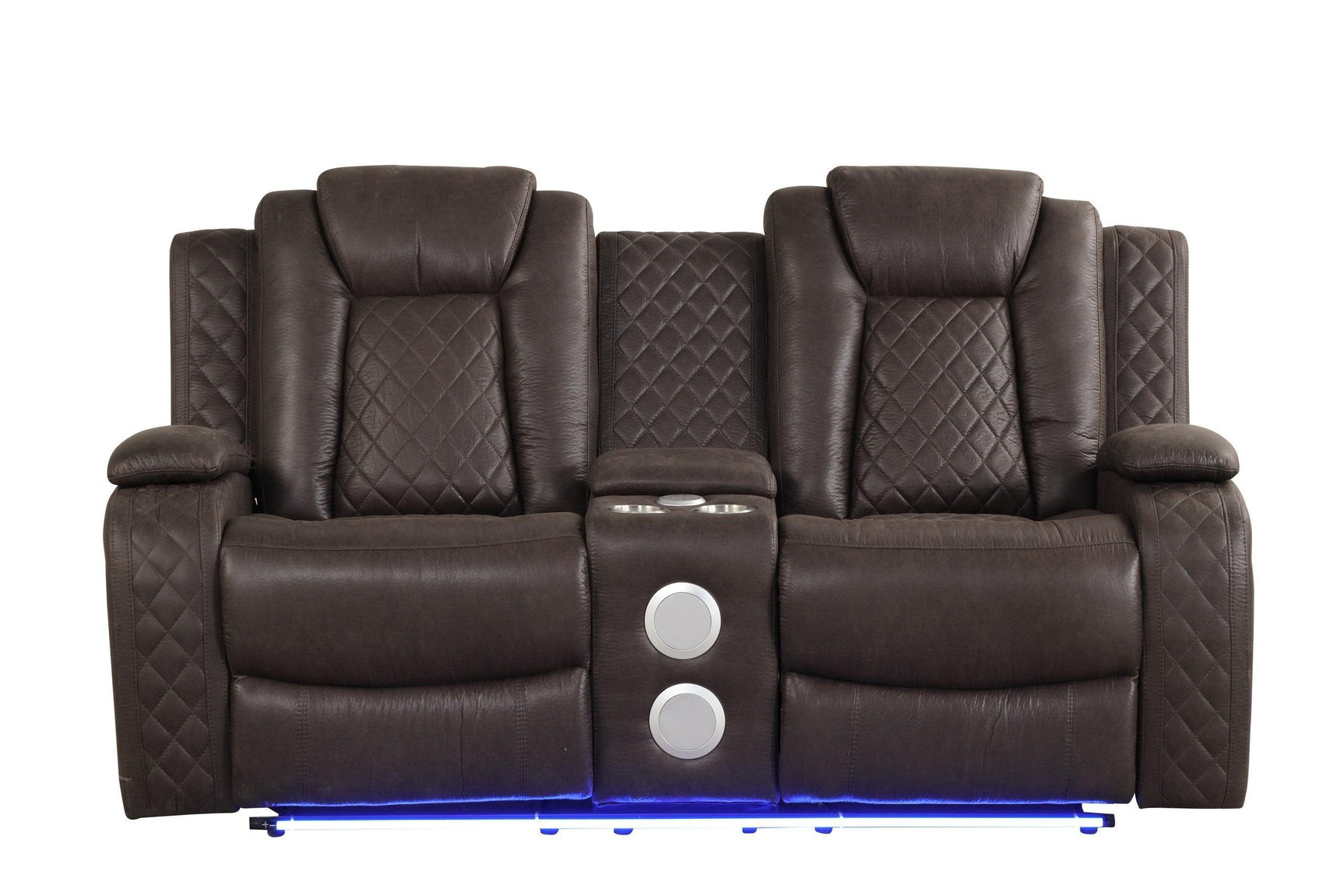 Luz Chocolate Modern Sleek Contemporary Faux Leather Polyester 3Pc Reclining Set - Ella Furniture