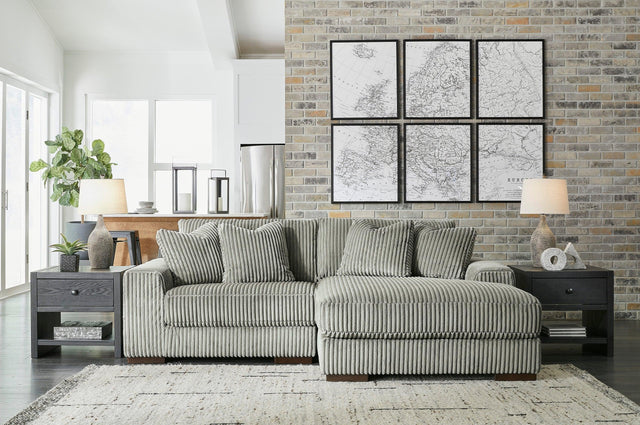Lindyn Fog/Gray Modern Contemporary Traditional Faux Wood Polyester Upholstered Sectional - Ella Furniture
