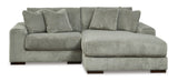 Lindyn Fog/Gray Modern Contemporary Traditional Faux Wood Polyester Upholstered Sectional - Ella Furniture