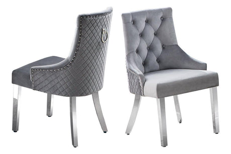 Gray Modern Contemporary Metal Genuine Marble Faux Leather Fabric Dining Table + 6 Chair Set - Ella Furniture