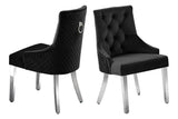 Dana Black Modern Contemporary Metal Genuine Marble Tufted Velvet Dining Table + 6 Chair Set - Ella Furniture