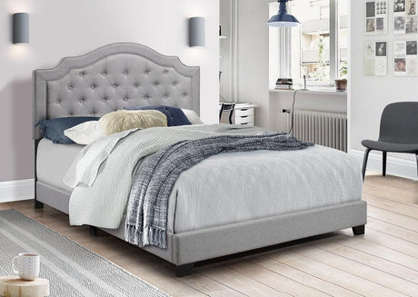 Starbed Gray Linen Modern Contemporary Solid Wood Fabric Upholstered Tufted Full Bed - Ella Furniture
