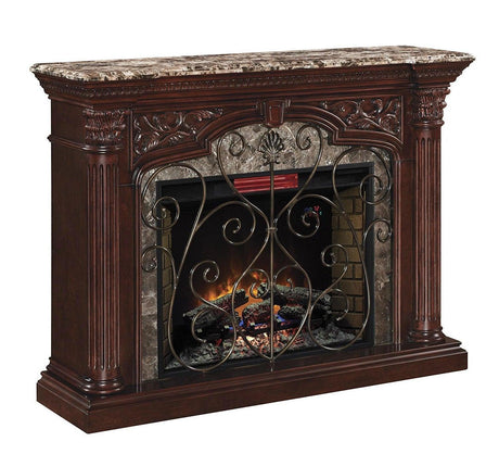 Astoria Infrared Electric Fireplace Mantel in Empire Cherry Brown Victoria Minor - Ella Furniture