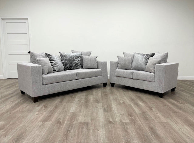 Dove Gray Modern Contemporary Fabric Sofa & Loveseat - Ella Furniture