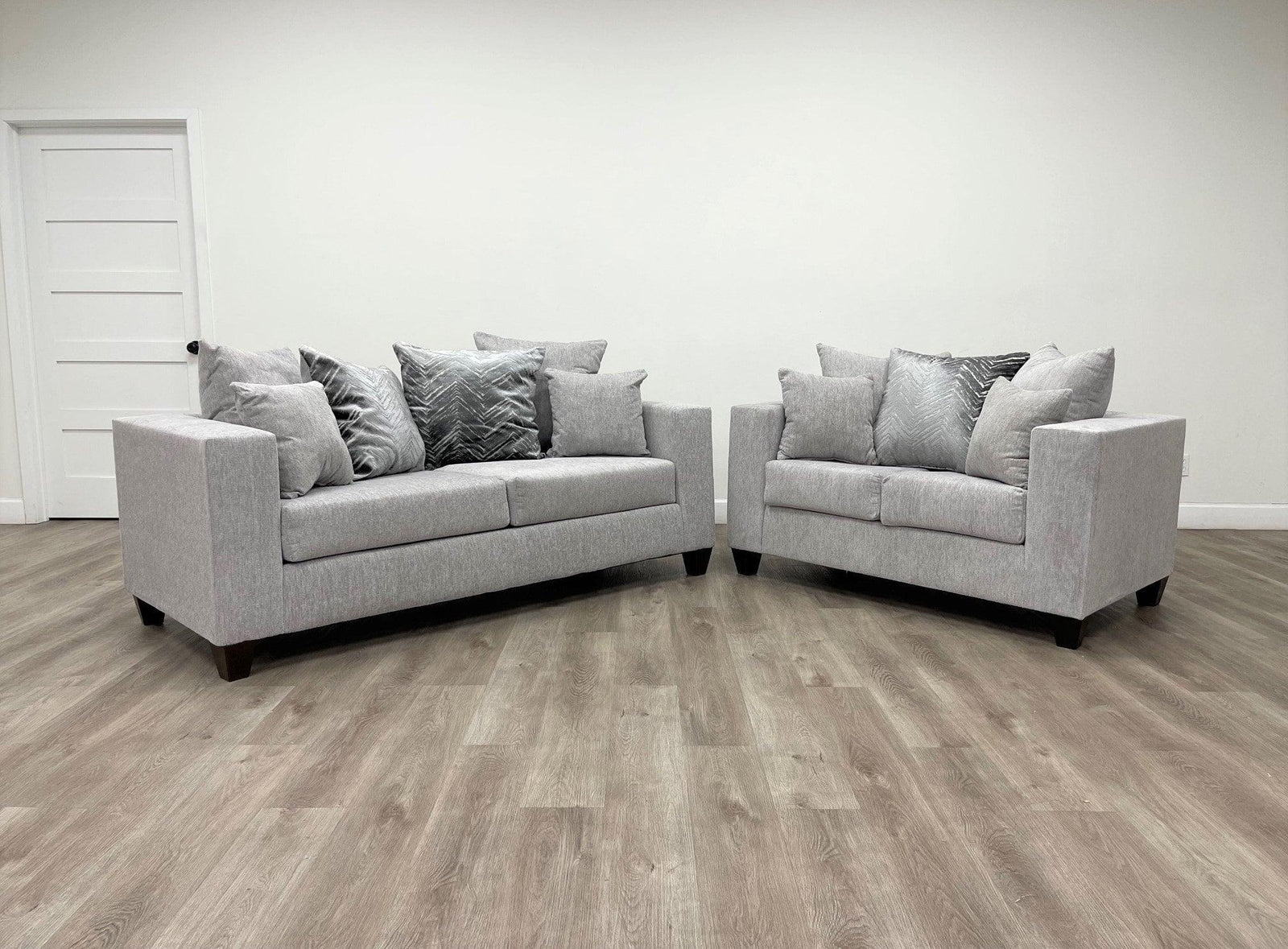 Dove Gray Modern Contemporary Fabric Sofa & Loveseat - Ella Furniture