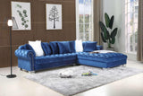 London Blue Modern Contemporary Metal Legs Velvet Tufted Sectional (Oversize) - Ella Furniture