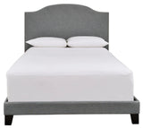 Adelloni Gray Modern Traditional Solid Wood Fabric Upholstered Platform King Bed - Ella Furniture