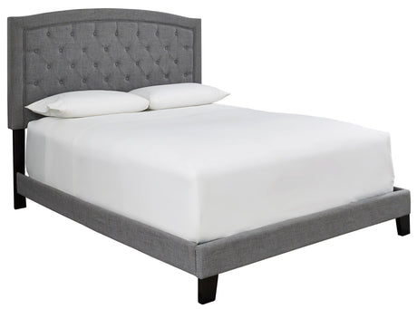 Adelloni Gray Modern Sleek Traditional Solid Wood Fabric Upholstered Tufted Platform King Bed - Ella Furniture