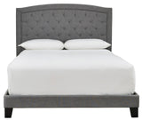 Adelloni Gray Modern Sleek Traditional Solid Wood Fabric Upholstered Tufted Platform King Bed - Ella Furniture