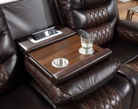 Harley Brown Power Genuine Top Grain Leather Reclining Set - Ella Furniture