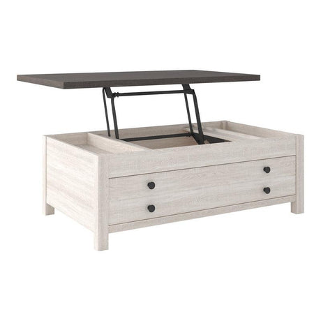Dorrinson White Modern Contemporary Wood Lift Top Rectangular Coffee Table With Storage - Ella Furniture
