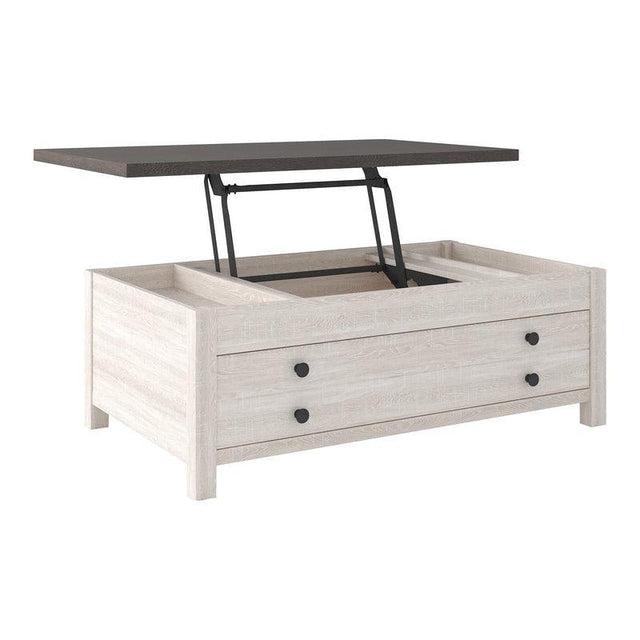 Dorrinson White Modern Contemporary Wood Lift Top Rectangular Coffee Table With Storage - Ella Furniture